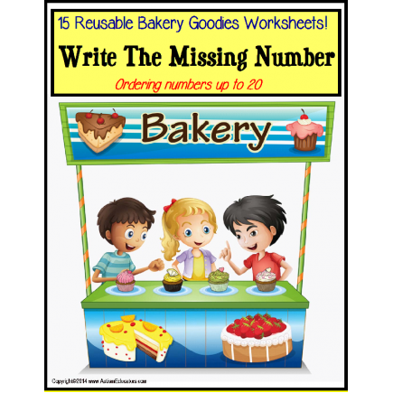 Missing Number: Bakery Goodies Write and Wipe